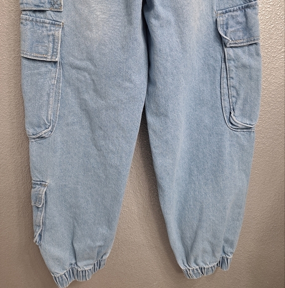 Denim Cargo High Waist Joggers    Size 9/10 - Picture 6 of 7